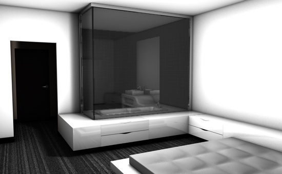 Etude pour une chambre d'hotel design