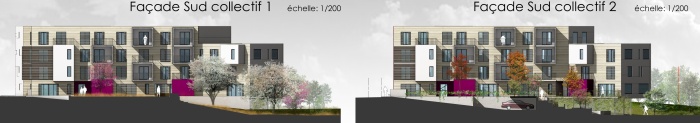 Construction de 39 logements collectifs et 6 semi-collectifs : facades collectif