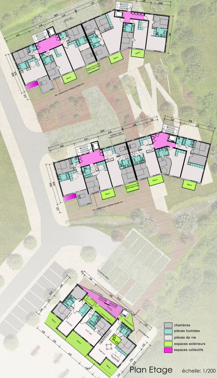 Construction de 39 logements collectifs et 6 semi-collectifs : plan tage courant