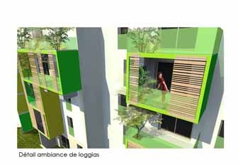 Construction de 83 logements sociaux (label BBC) - ILOT NATURA : dtail loggias 2