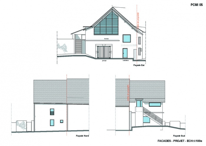 SURELEVATION ET REHABILITATION D'UNE GRANGE : Faades projet