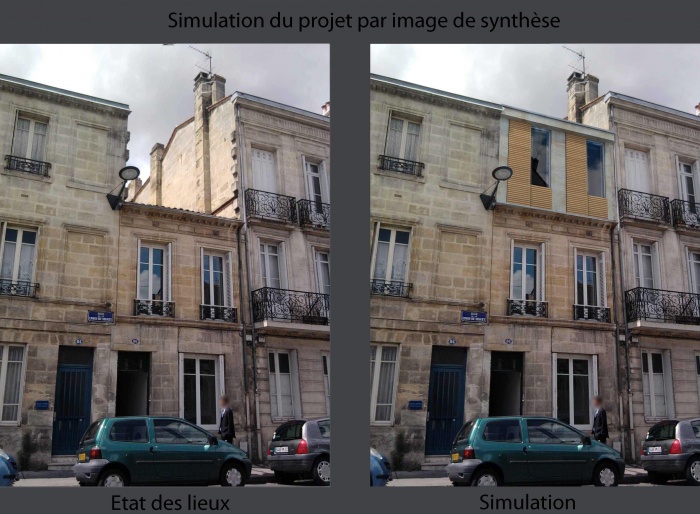 Sur-lvation d'un immeuble  Bordeaux : Avant Aprs copie