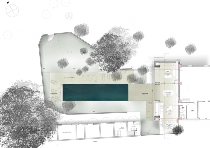 Cration d'un Pool-house et d'une piscine : PLAN RDC 
