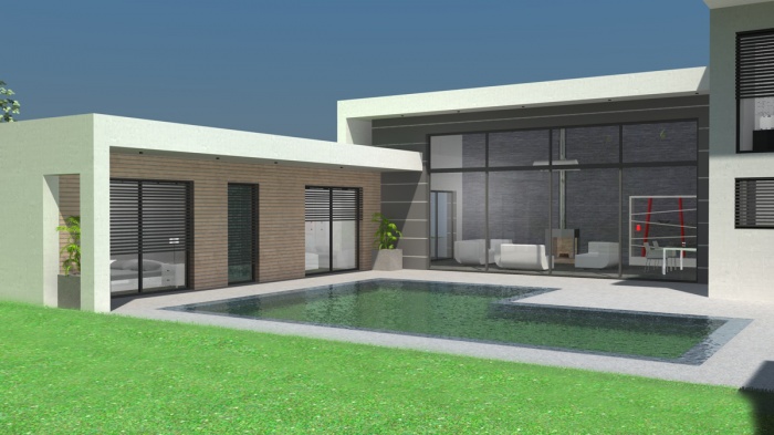 Maison contemporaine RT2012 à toit terrasse