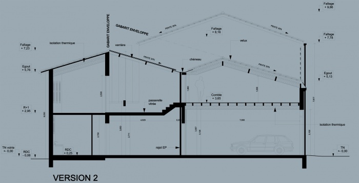 Rhabilitation lourde d'un plateau : coupe projet version2