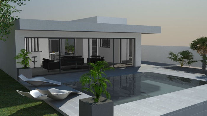 Maison de ville contemporaine à patio
