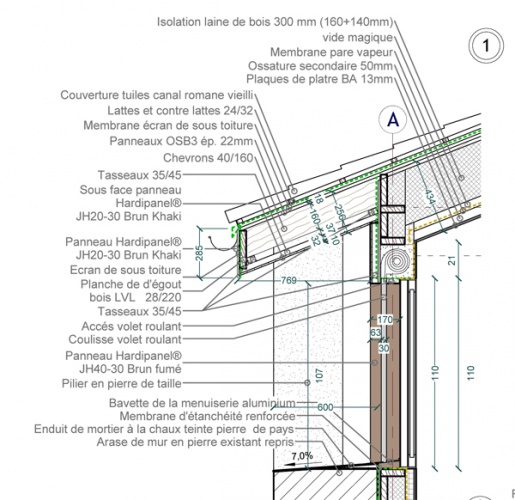 Intgration d'une maison neuve dans une ferme dsafecte : 13-027 - PRO-DCE - DETAILS-1