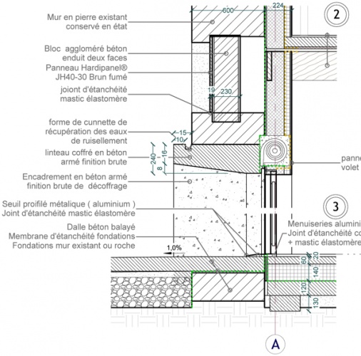 Intgration d'une maison neuve dans une ferme dsafecte : 13-027 - PRO-DCE - DETAILS-2