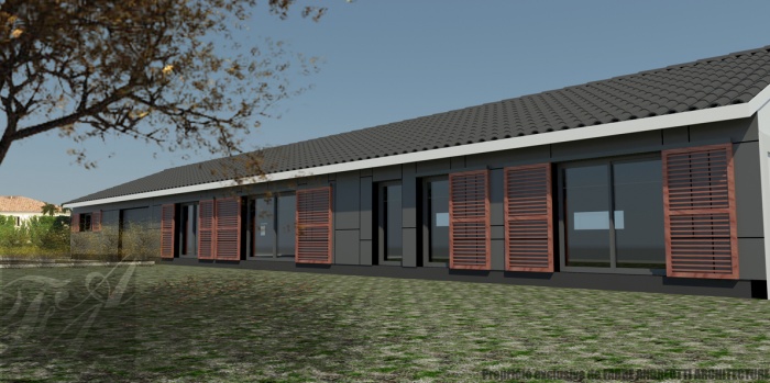 Réhabilitation d'une ancienne porcherie en habitation, bureaux et entrepôt
