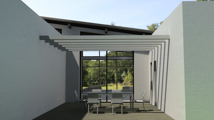 Construction d'une maison contemporaine  toits terrasse et zinc : Maison-contemporaine-toit-terrasse-monopente-zinc-4