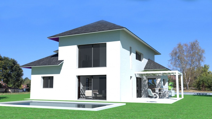 Construction d'une maison contemporaine dans le style béarnais