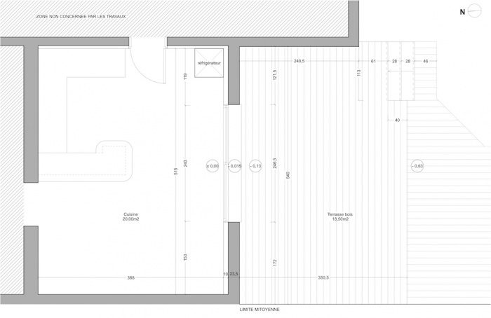 Extension d'une maison de ville : Plan - Etat des lieux