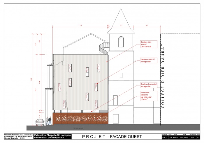 Rhabilitation et extension du centre d'art contemporain La Chapelle St-Jacques : Faade Ouest Chapelle pdf