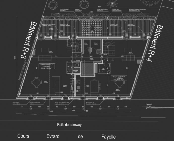 Construction d'un immeuble neuf  Bordeaux : Plan R+4