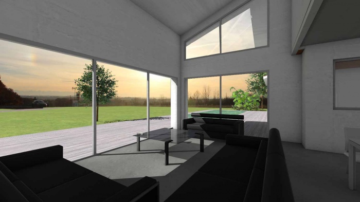 Maison  passerelle vitre : maison-contemporaine-architecte-fenetre-trapeze-toulouse-4