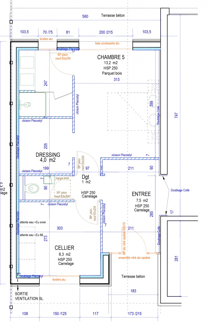 EXTENSION MAISON LE HAILLAN : plan